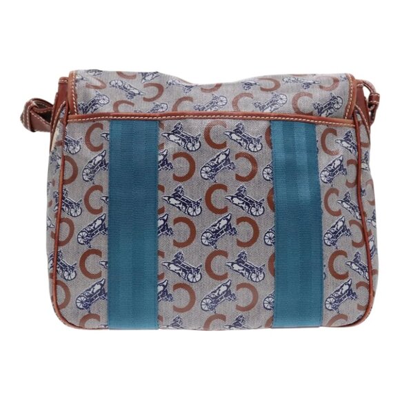 CELINE C Sulky Shoulder Bag PVC Gray Brown gold Auth 92150 - Picture 3 of 16